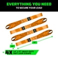 thumbnail image 6 of Rhino USA Heavy Duty 1.6 x 17 inch Soft Loop Tie Down Straps - 5,000 lbs Break Strength (Orange 4pack), 6 of 7