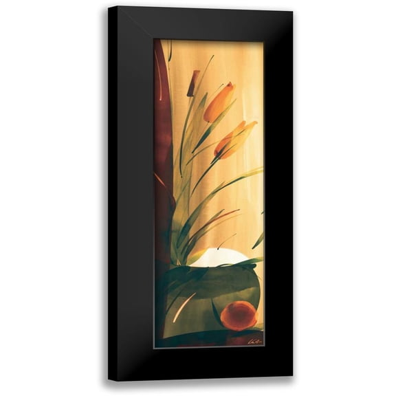 Abellan, Lola 7x14 Black Modern Framed Museum Art Print Titled - Slender Florals II