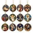 thumbnail image 2 of 12 Pack DIY Christmas Pearl Painting Ornaments, Religious Nativity Bead Art Craft Set, Hanging Decoration for Christmas Tree, Holiday Decor, 2 of 6