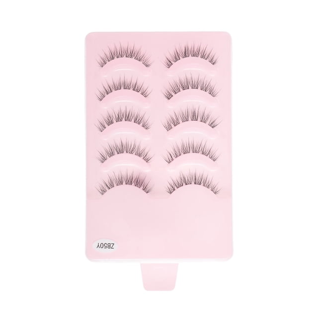 Unique Bargains 5 Pair Natural False Eyelashes for Makeup Black ZB50