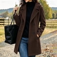 thumbnail image 2 of Cmfcve Womens Plus Size Hooded Coats Double‑Breasted Mid Length Overcoat Long Sleeve Casual Outerwear Jacket, 2 of 8