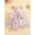 thumbnail image 3 of Bagilaanoe Newborn Summer Outfits Baby Girl Rompers Dress Flower Embroidery Sleeveless Bodysuits 3M 6M 9M 12M 18M Infant Patchwork A-line Dresses, 3 of 9