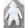 thumbnail image 3 of hirigin Kids Girl Boy Romper, Long Sleeve Hood Plush Cotton-Padded Clothes Casual Winter Zipper Jumpsuit, 3 of 8