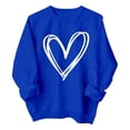 thumbnail image 4 of GiLiling Girls Preppy Heart Sweatshirt, Cute Oversized Pullover, Kids Valentine's Day Graphic Crewneck Athletic Sweater with Pocket (Blue, 7-8 Years), 4 of 5