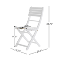 thumbnail image 3 of Tcbosik 2 Pack Wood Folding Chairs, Outdoor Dining Chair, Portable Bistro Chair for Patio, Porch, Garden, Yard, White, 3 of 8