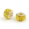 thumbnail image 1 of SNNROO Alloy Rhinestone European Beads  Large Hole Beads  Rondelle  Platinum Metal Color  Topaz  11x6mm  Hole  5mm, 1 of 2