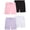 White/Black/Pink/Lilac, variant on Real Love Girls Active Shorts Lightweight French Terry Bermuda Shorts with Elastic Waistband