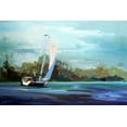 thumbnail image 2 of Hallock, Carol 24x17 White Modern Wood Framed Museum Art Print Titled - Sailboat, 2 of 4