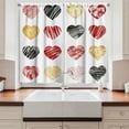 thumbnail image 2 of Romance Curtains 2 Panels Set, Hand Drawn of Heart Figures Icons Love Valentines Wedding Theme Print, Window Drapes for Living Room Bedroom, 55W X 39L Inches, Pale Coffee Black Red, by Ambesonne, 2 of 3