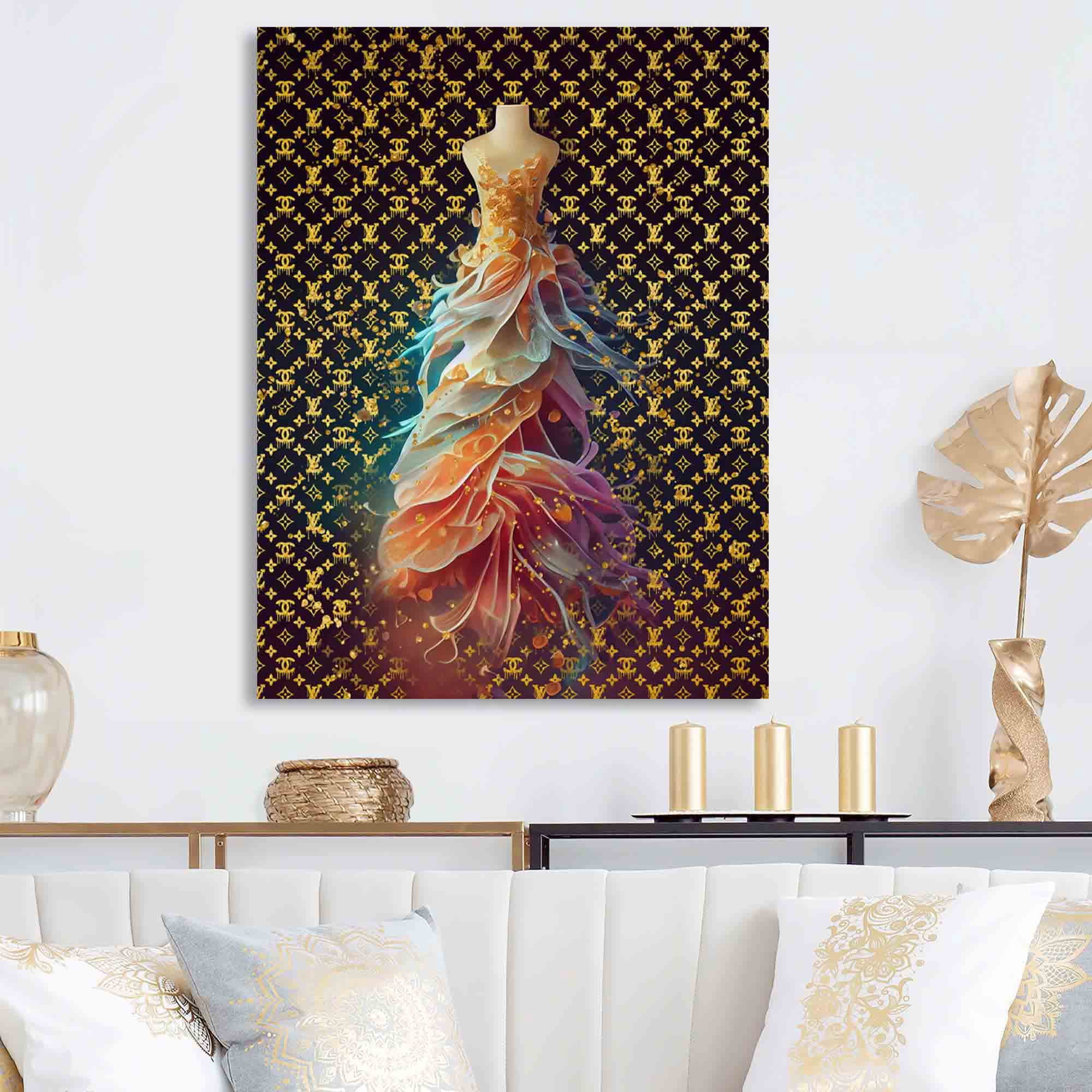 Designart Fashionable Vibrant Dress Design I Canvas Wall Art