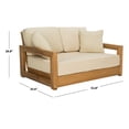 thumbnail image 4 of SAFAVIEH OUTDOOR COUTURE Montford 2-Seat Bench Natural Teak / Beige, 4 of 7