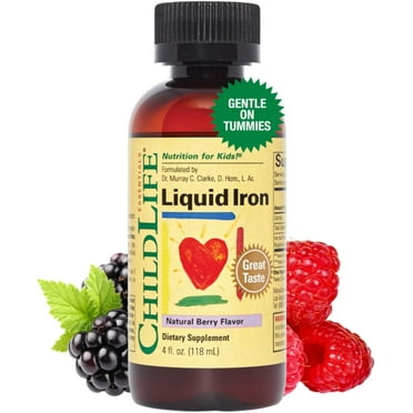 ChildLife Essentials Liquid Iron: Essential for Healthy Blood, Berry Flavor, 4 Fl Oz Bottle (Pack of 1)