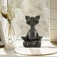 thumbnail image 3 of Estatua o nombre de gato negro zen de resina meditando, 3 of 3