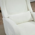 thumbnail image 4 of Tynzuro Sherpa Rocking Chair with Adjustable Footrest and Storage Pocket for Nursery/Living Room, Ivory, 4 of 8