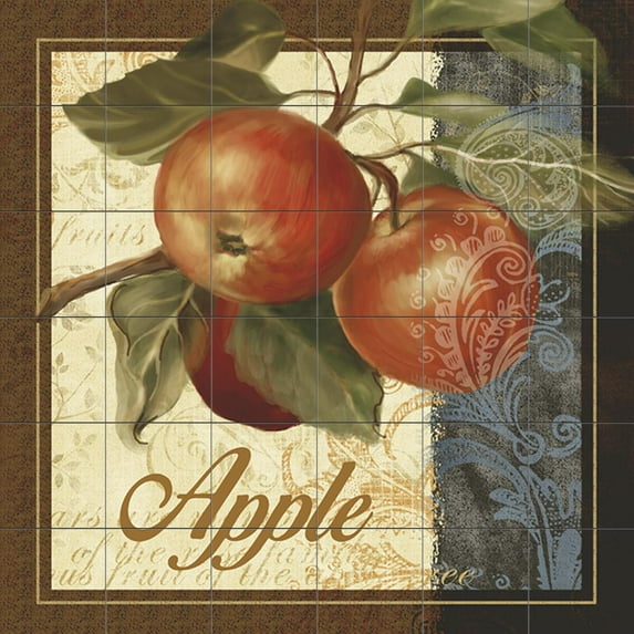 Tile Mural Kitchen Backsplash - AW - Apple - by Abby White