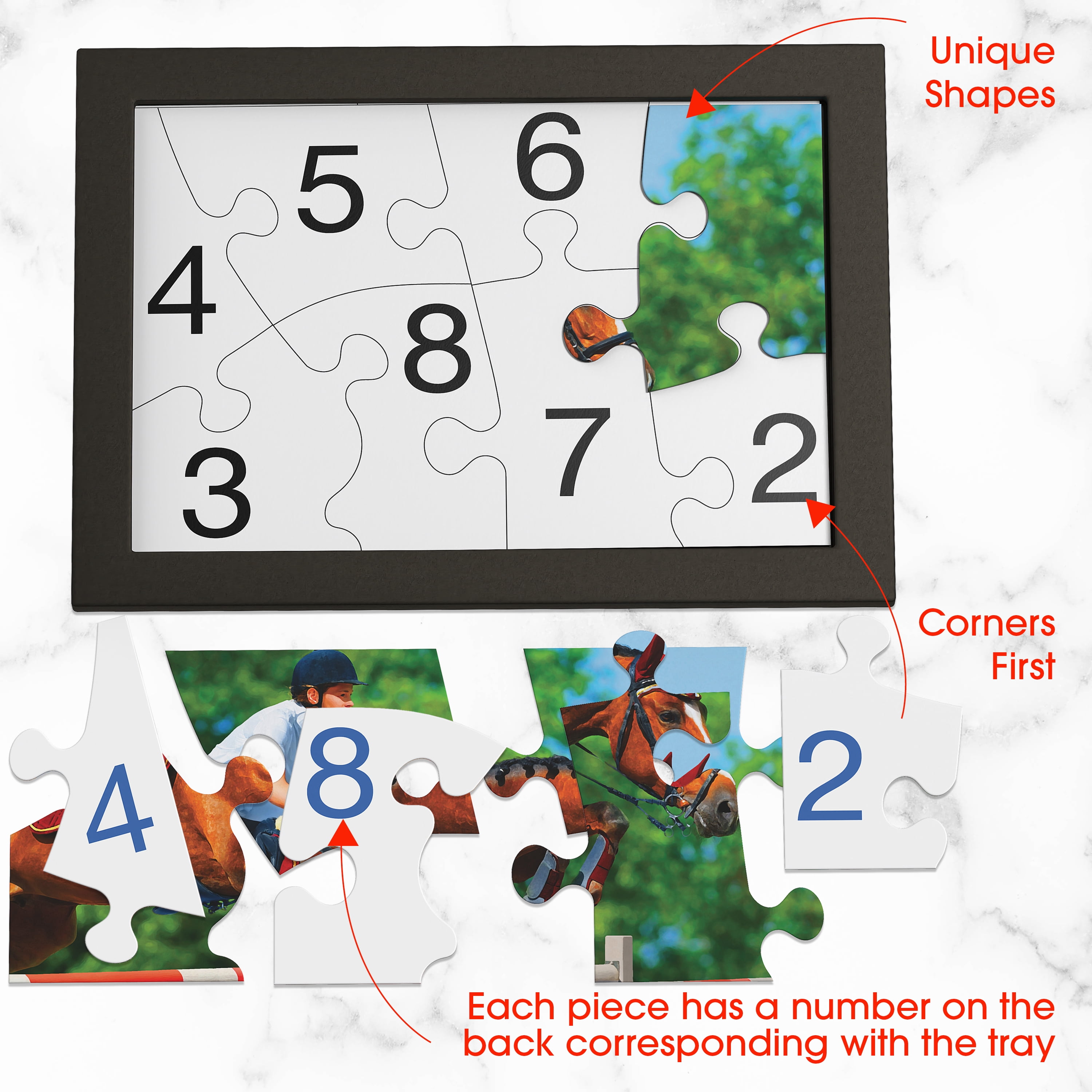 Keeping Busy Dementia Puzzles for Seniors | 3 in 1 Set Numbered 8 Piece Alzheimer Puzzle for Seniors