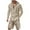 Khaki, variant on Ahabrexf Jackets for Men, Summer Solid Color Casual Long Sleeve Hooded Shorts Pocket Set