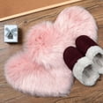 thumbnail image 5 of 2 Pieces Fluffy Heart Shaped Rug Faux Area Rug Bushy Room Carpet for Home Living Room Sofa Floor Bedroom, 12 x 16 Inch (Pink), 5 of 14