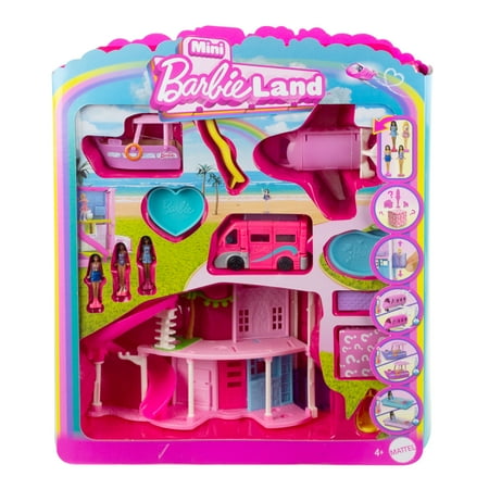 Barbie - Mini BarbieLand DreamHouse with 1.5" Dolls Playset