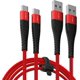 thumbnail image 1 of Cable de carga USB C 3A, carga rápida QC 3.0, alta durabilidad, transferencia de datos de 480 MB/s USB-A 2.0 a USB-C, para dispositivos USB tipo C (paquete de 2 piezas) (rojo) (200 cm), 1 of 5