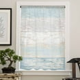 thumbnail image 4 of Blue Beige Farmhouse Semi Sheer Curtains Drapes for Living Room, Bedroom, French Doors Window 84 Inches Long, Vintage Wooden Striped Rod Pocket Chiffon Curtain Drapery Voile Draperies Panel, 4 of 6