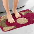 thumbnail image 2 of REGALWOVEN Alfombra de baño lavable con diseño floral para baño rojo marrón 20" x 32", 2 of 6
