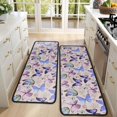thumbnail image 4 of Kitchen Rugs Sets Of 2,Beige Butterfly Flower Pattern Anti Fatigue Kitchen Mat Rugs Non Slip Washable,Decorative Kitchen Floor Mats for Kitchen,Sink,Laundry,17"x47"+17"x47", 4 of 5