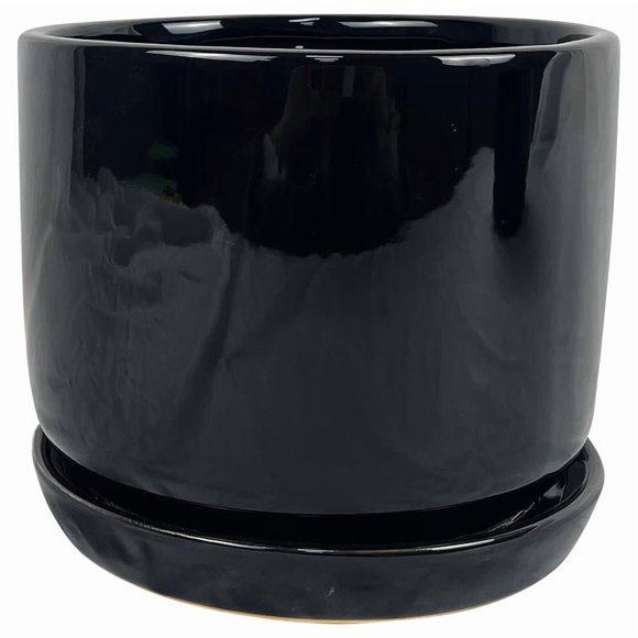 COVER POT CERAMIC BLK 8"(Pack of 4)