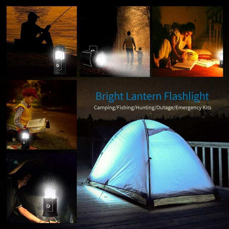 Linterna Luz Solar Lampara Portátil Led Recargable Camping