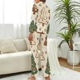 thumbnail image 2 of PoBuds Women's Long Sleeve Flannel Pajama Set Sleepwear Christmas Tree S, 2 of 5