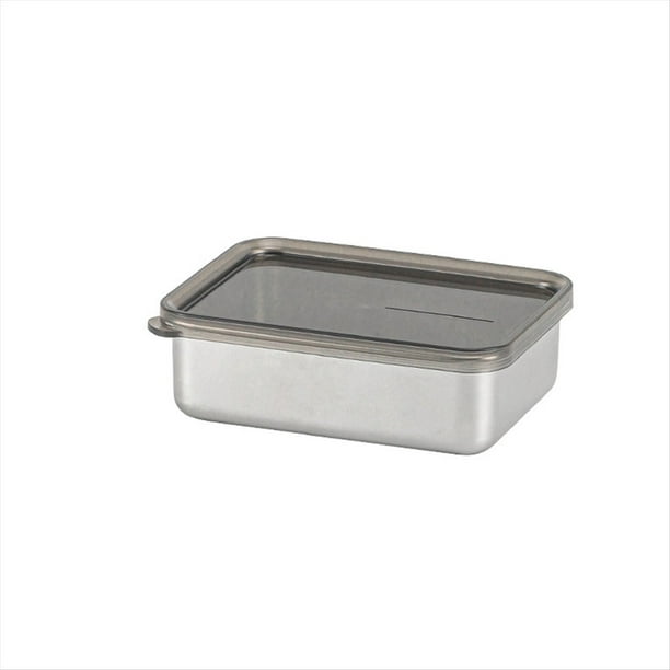 Contenedor de Almacenamiento de Alimentos Caja de Almacenamiento de Cocina de Acero Inoxidable con Tapa A Prueba de Fugas Accesorios de Cocina 400ML