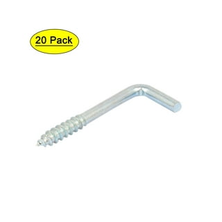 LEONTOOL 50 PCS Right Angle Screws Hook 1-1/2 Inch 7-Shaped Screw  Self-Tapping Screws L Shape Hooks L Shape Nail Hook Fastener Accessories  for Hanging