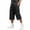 Black, variant on Mens Capri Cargo Shorts- Casual Loose Fit Elastic Waist Drawstring Outdoor Hiking Straight Leg Lightweight Long Shorts with Multi Pockets Purple Size XL