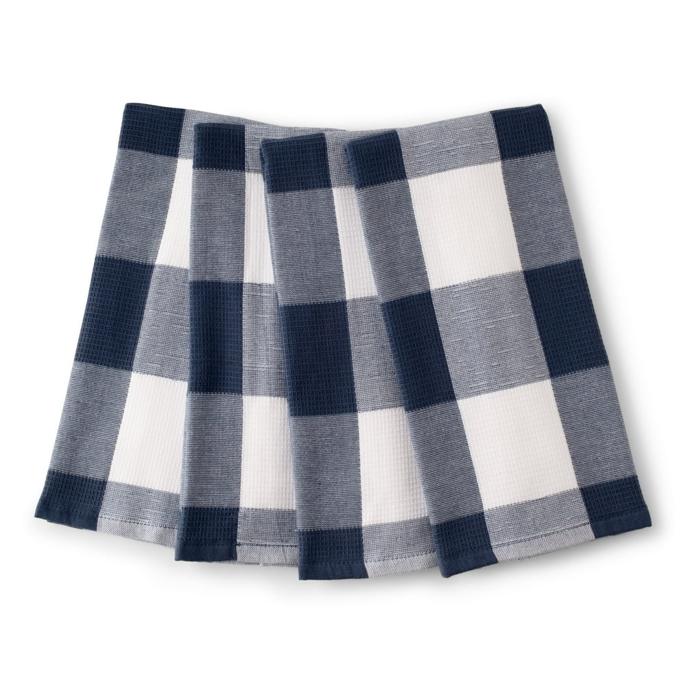 Better Homes & Gardens Waffle 4Piece Kitchen Towel Set, Multiple