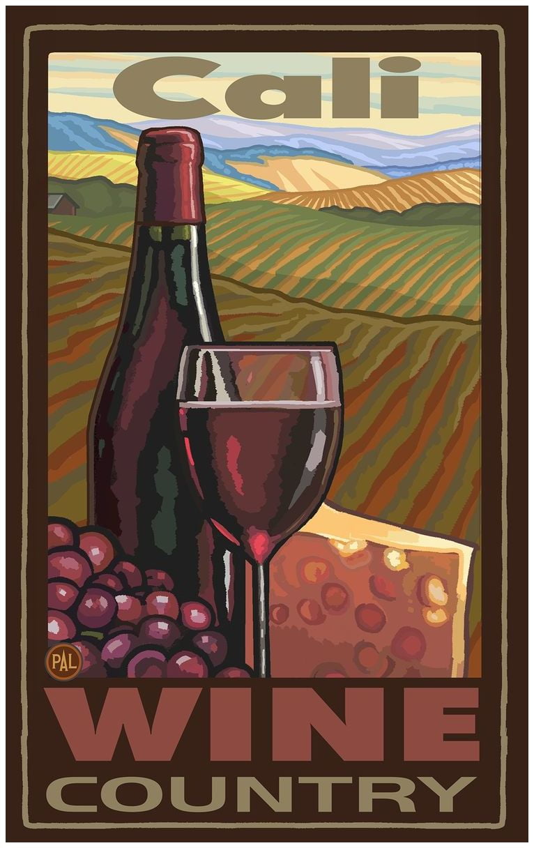 California Wine Country Wine Country Giclee Art Print Poster by Paul A