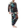 thumbnail image 2 of Balery Cute Flower Chihuahua Puppy Pijama para Hombre de Dos Piezas con Manga Larga, Conjunto de Dormir y Descanso Suave con Bolsillos-XX-Large, 2 of 7