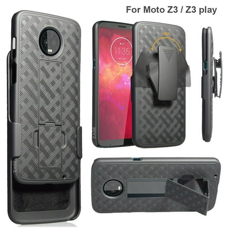  Moto Z3 Verizon [ZASE] Design Holster Case, Moto Z3 Play XT1929 Belt Clip