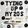 thumbnail image 3 of Tying Up My 20s Decorations Tying Up My 20s Foil Balloon Black White Latex Balloon with Ribbon Bows Coquette 30th Birthday Decorations for Women Death To My Twenties Party Supplies, 3 of 5