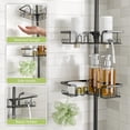 thumbnail image 3 of Corner Shower Caddy Tension Pole Adjustable 30.6-127.2 Inch, 4-Tier Rustproof Shower Organizer Shelf Rack, No-Drill Installation Bathroom Storage Shower Caddy Corner Pole, Black, 3 of 8