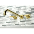 thumbnail image 2 of Kingston Brass KS6047CML Manhattan Two-Handle Wall Mount Roman Tub Faucet, Brushed Brass, 2 of 7