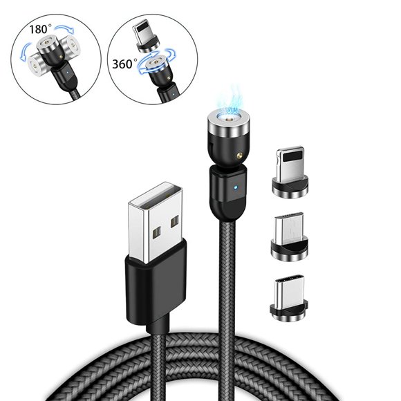 KeySmart Statik 360 Power Cable; Universal Magnetic Rotating Charge Cable