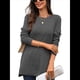 thumbnail image 2 of Camiseta Holgada de Larga con Cuello Redondo y Estampado Geométrico de Jacquard para Mujer, Ropa de Invierno 2025 Gris Oscuro L, 2 of 10