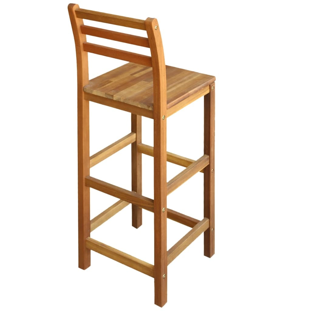 Kepooman 43" Outdoor Patio Wooden Height Bar Chair with High Back, Set of 2, Brown Kepooman 43" Outdoor Patio Wooden Height Bar Chair with High Back, Set of 2, Brown