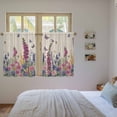 thumbnail image 3 of Watercolor Flowers Kitchen Curtains 45 Inch Length, Retro Botanical Blooms Floral Butterfly Tiers Curtains for Bathroom Bedroom Cafe, Light Filtering Small Window Treatment Drapes 2 Panels 42"Wx45"L, 3 of 8
