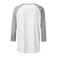 thumbnail image 6 of Htigea Raglan 3/4 Sleeve Tops for Women Trendy Patchwork Pullover Tee Crewneck Baseball Sport Tshirt Gray,XL, 6 of 7