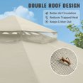 thumbnail image 6 of COOS BAY 13x11 Patio Outdoor Gazebo with Mosquito Netting, Two-Tier Canopy Tent with Screen Wall for Backyard, Lawn and Garden, Beige, 6 of 9