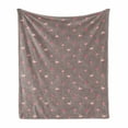 thumbnail image 1 of Flamingo Soft Flannel Fleece Blanket, Standing Walking Exotic Pink Flamingo on Dashed Lines Checkered Design, Cozy Plush for Indoor and Outdoor Use, 60" x 80", Warm Taupe Peach Pink, by Ambesonne, 1 of 6