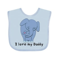 Inktastic I Love My Daddy Elephant Blue Boys Baby Bib