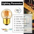 thumbnail image 2 of G40 Globe Mini Led Bulb,3 watt Equivalent to 30w,E26 Medium Base, Amber Glass Dimmable Led Filament Bulb,2200k Warm Yellow Ball Lamp,6 Pack, 2 of 6