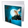 Fairy Dragon Fantasy with Moon and Owls 1 Greeting Card with envelope gc-25967-5